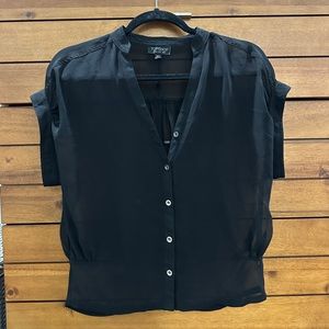 Topshop black sheer blouse size 2